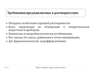 4 Pharm solutions, Sirups...Aroma waters
 