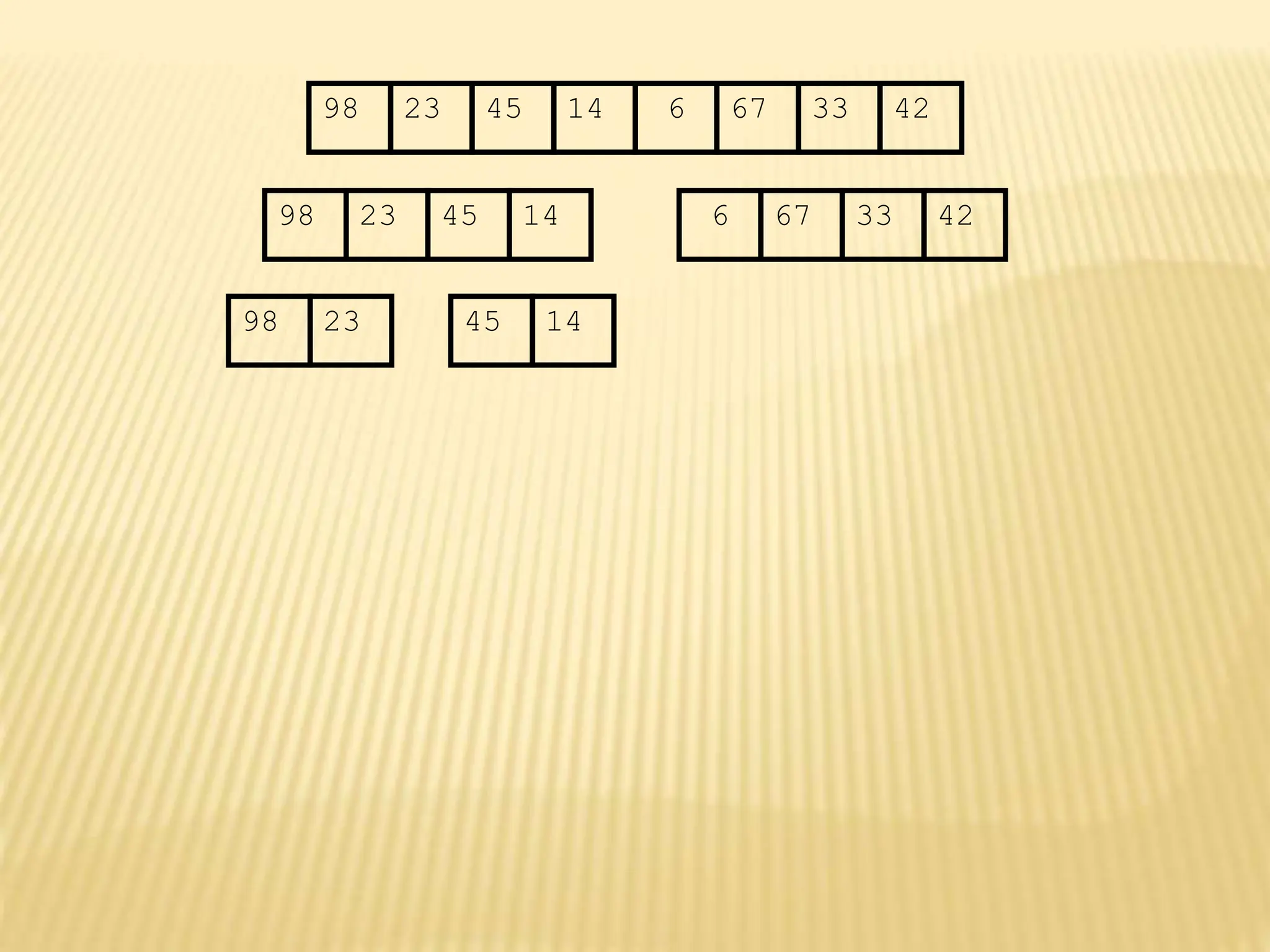 67
45
23 14 6 33
98 42
67
45
23 14 6 33
98 42
45
23 14
98
 