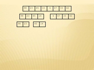 67
45
23 14 6 33
98 42
67
45
23 14 6 33
98 42
45
23 14
98
 