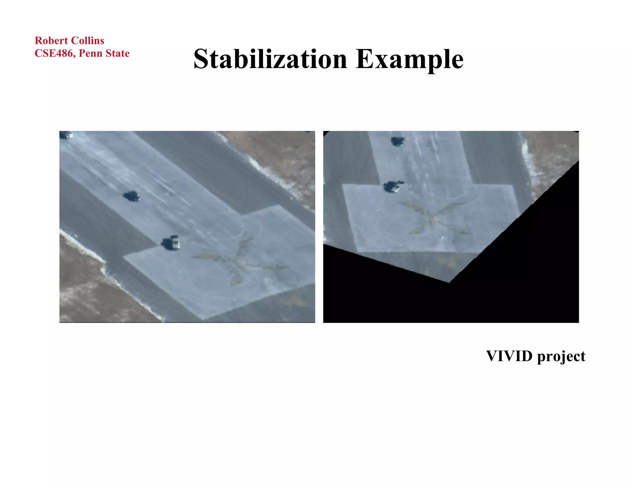 Robert Collins
CSE486, Penn State
                     Stabilization Example




                                             VIVID project
 