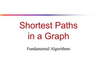 Shortest Paths
in a Graph
Fundamental Algorithms
 