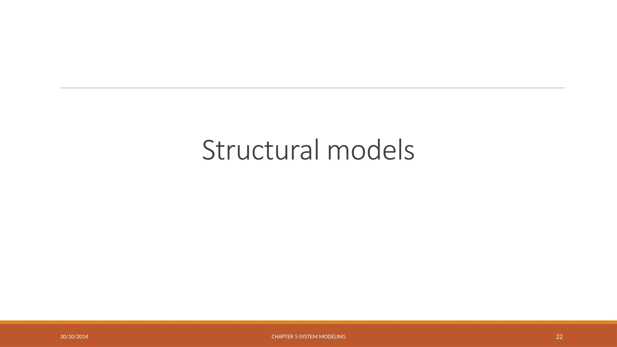 Structural models
CHAPTER 5 SYSTEM MODELING 22
30/10/2014
 