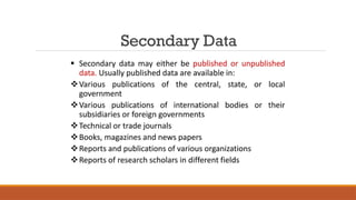 Secondary Data
 