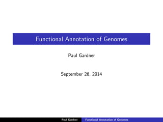BIOL335: Functional genomics | PPT