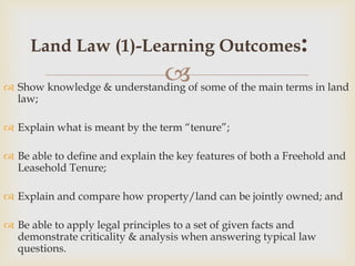 Lecture 17 land law | PPT