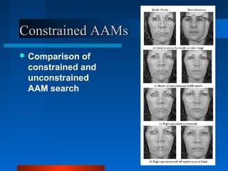 Constrained AAMs
 Comparison of
 constrained and
 unconstrained
 AAM search
 