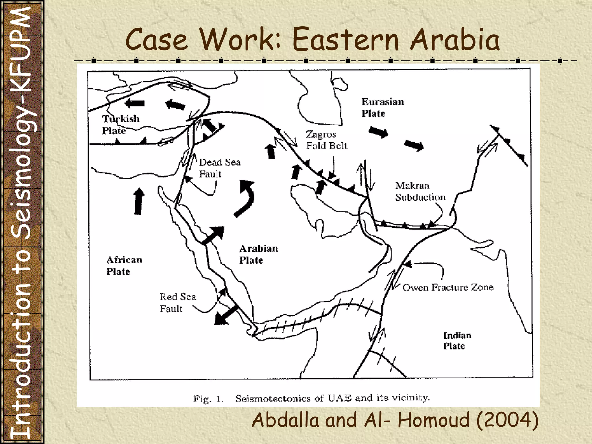 Abdalla and Al- Homoud (2004) Case Work: Eastern Arabia Introduction to Seismology-KFUPM 
