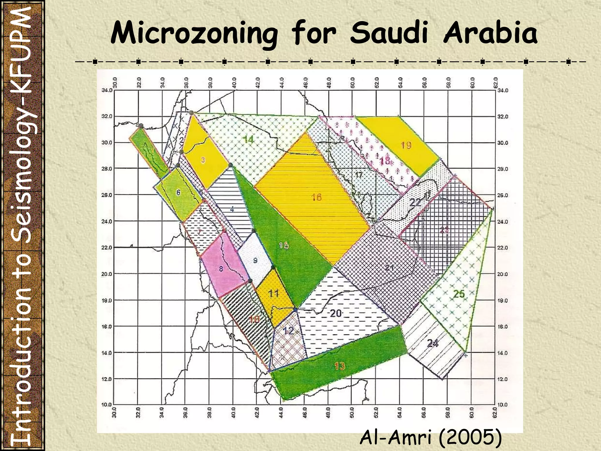 Microzoning for Saudi Arabia Introduction to Seismology-KFUPM Al-Amri (2005) 