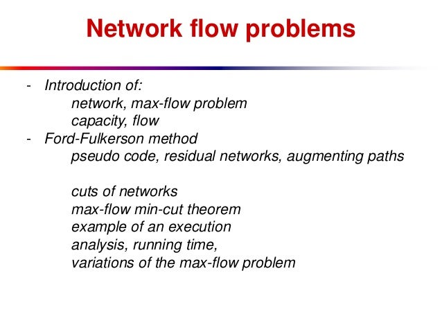 Network flow problems