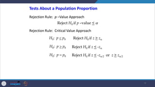 Rejected Test Examples Comprehensive Guide to Hypothesis Testing for Means and Proportions | PDF
