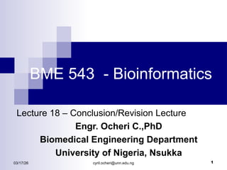 Comprehensive Bioinformatics Lecture: Sequence Analysis, Gene ...