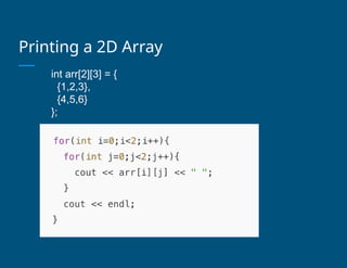 Comprehensive Guide to 2D Arrays in C++ Programming Fundamentals | PPTX
