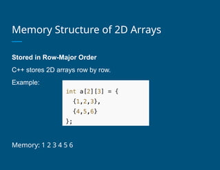 Comprehensive Guide to 2D Arrays in C++ Programming Fundamentals | PPTX