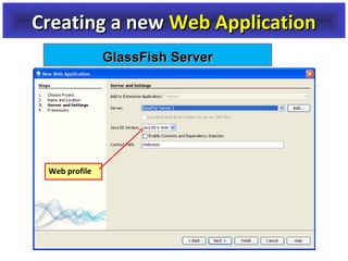 Creating a new Web Application
GlassFish Server

Web profile

 