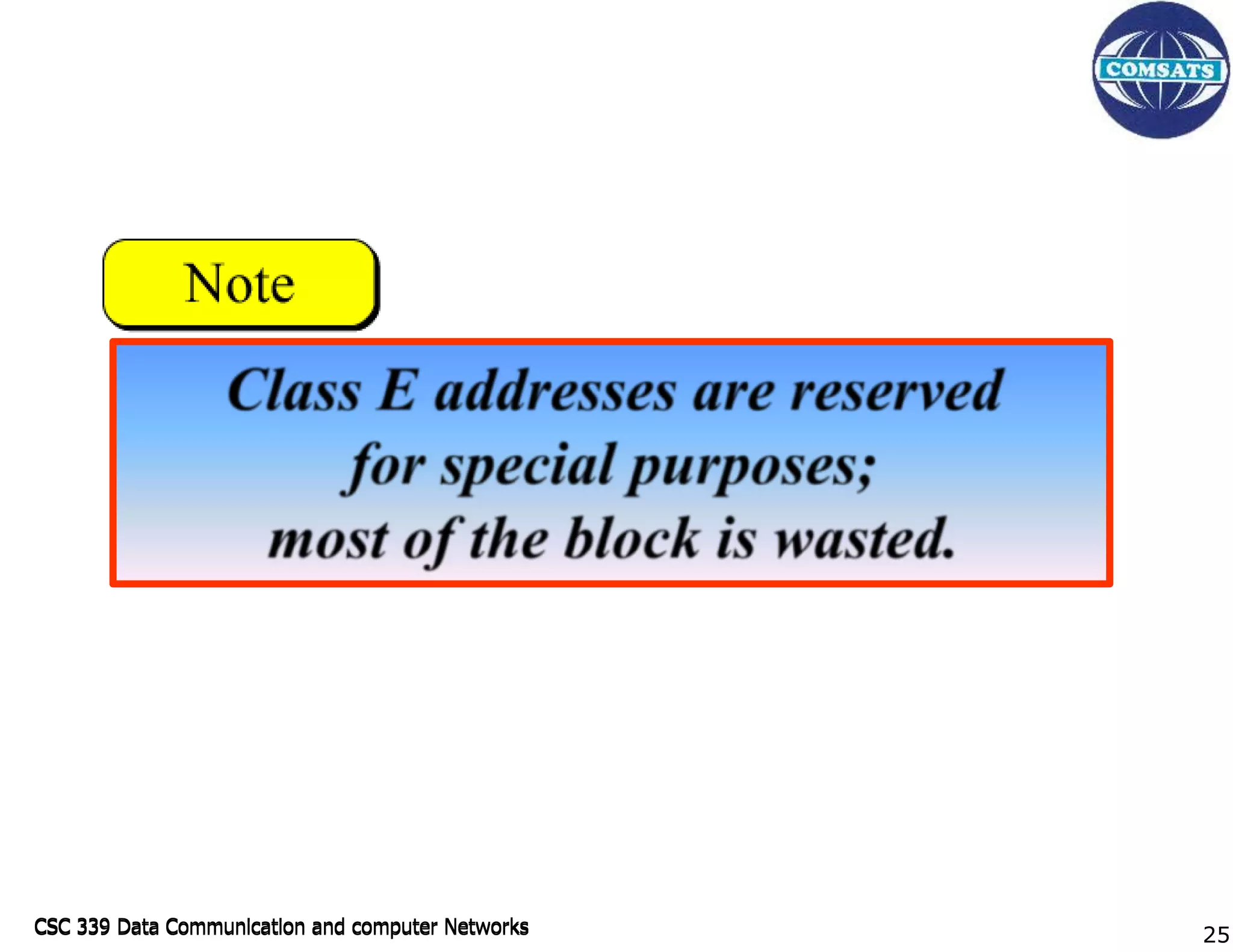 CSC 339 Data Communication and computer Networks
CSC 339 Data Communication and computer Networks 25
 