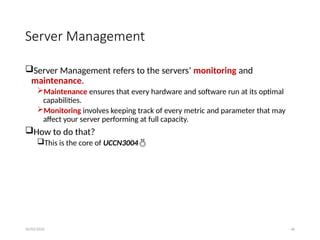 Server Management and Administration Introduction | PPTX