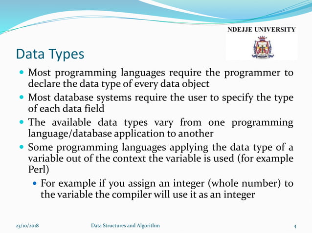 Lecture1a data types | PPT