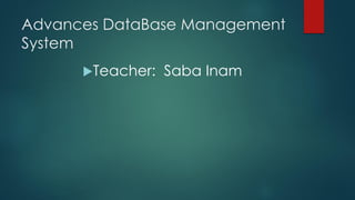 Saba Inam Comprehensive Overview of Object-Relational Data Models in Advanced ...