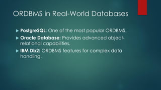 Comprehensive Overview of Object-Relational Data Models in Advanced ...