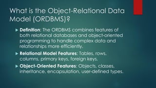 Comprehensive Overview of Object-Relational Data Models in Advanced ...