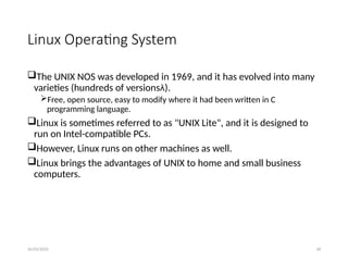 Network Operating System (Linux and Windows Server) | PPTX