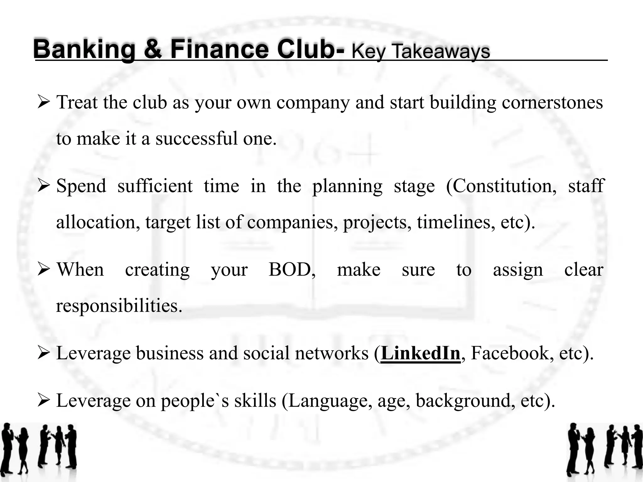 Overview of the Club- Organizational Chart