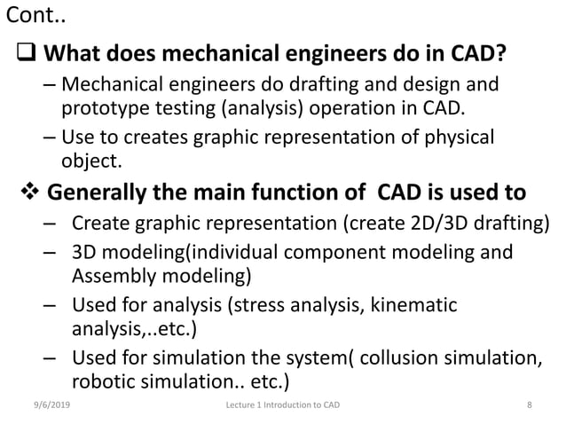 CAD/CAM/CIM (Lecture 1 CAD) | PPTX | Computing | Technology & Computing