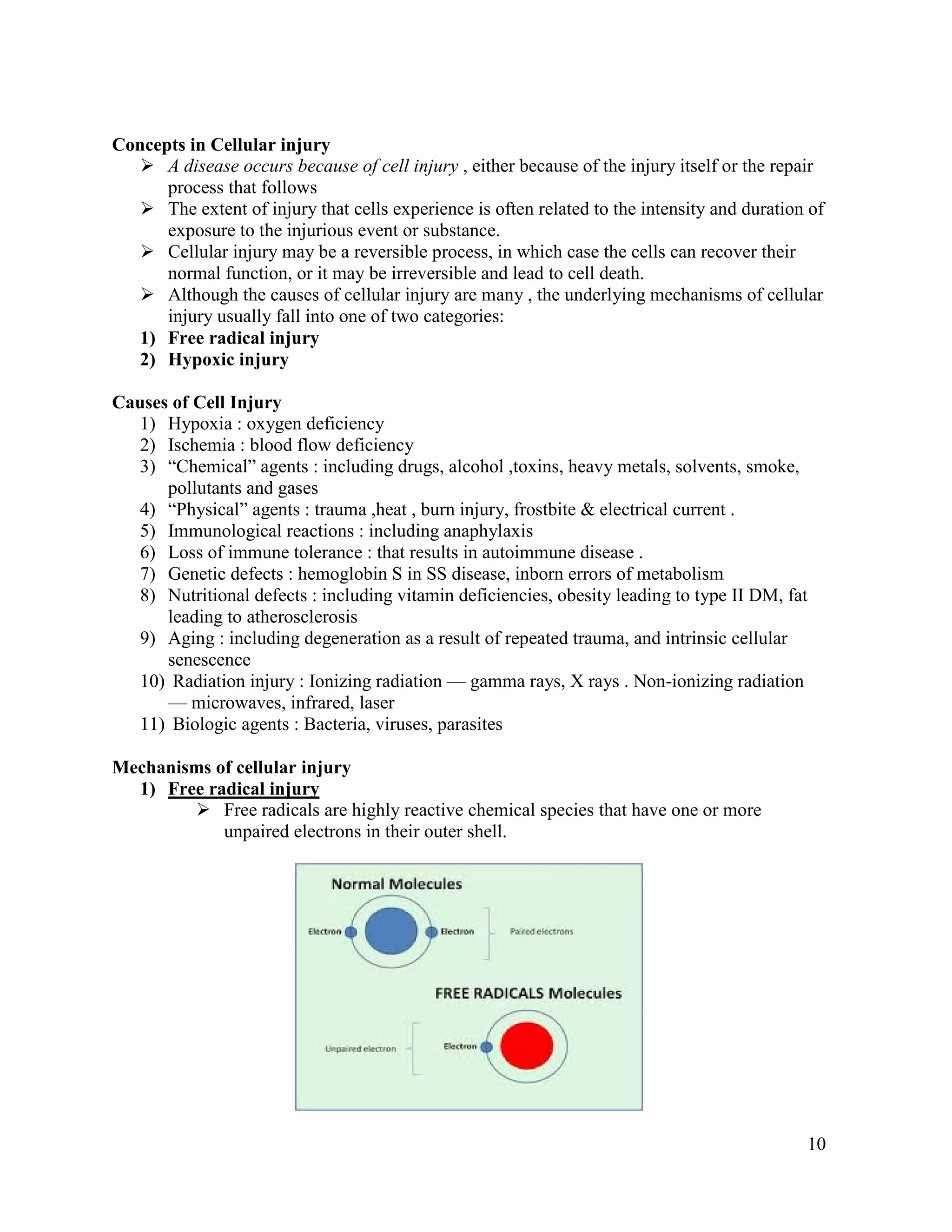Pathology - Cell Injury | PDF