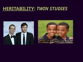HERITABILITY: TWIN STUDIES
 