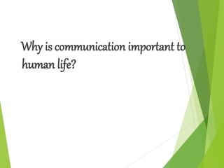 Why is communication important to
human life?
 