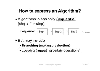 Lecture 1 computing and algorithms | PPT