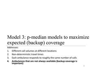 Integer programming for locating ambulances | PPT