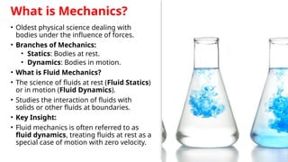 Introduction to Fluid Mechanics (Fluid Flow) | PPTX