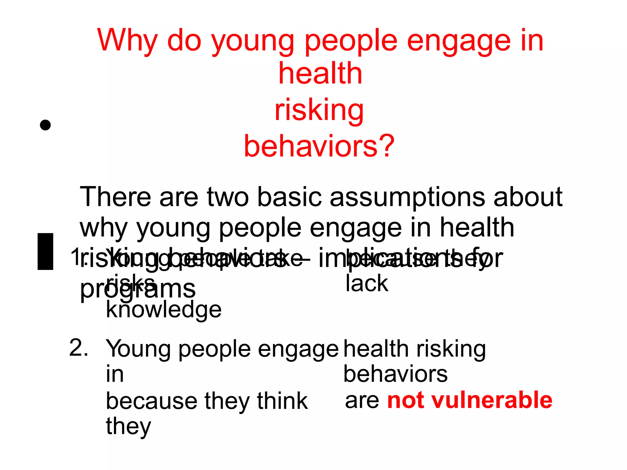 Adolescent Health problems & Health risks of adolescent sexuality | PPTX