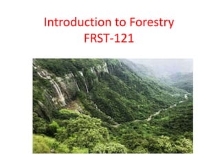 Introduction to Forestry
FRST-121
 