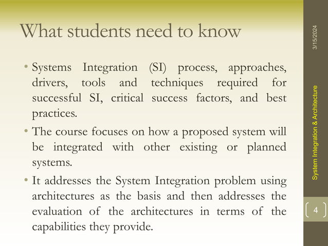 Lecture 1_System Integration & Architecture | PPT | Operating Systems ...