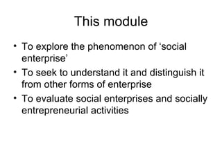 Lecture 1 Introducing Social Enterprise | PPT