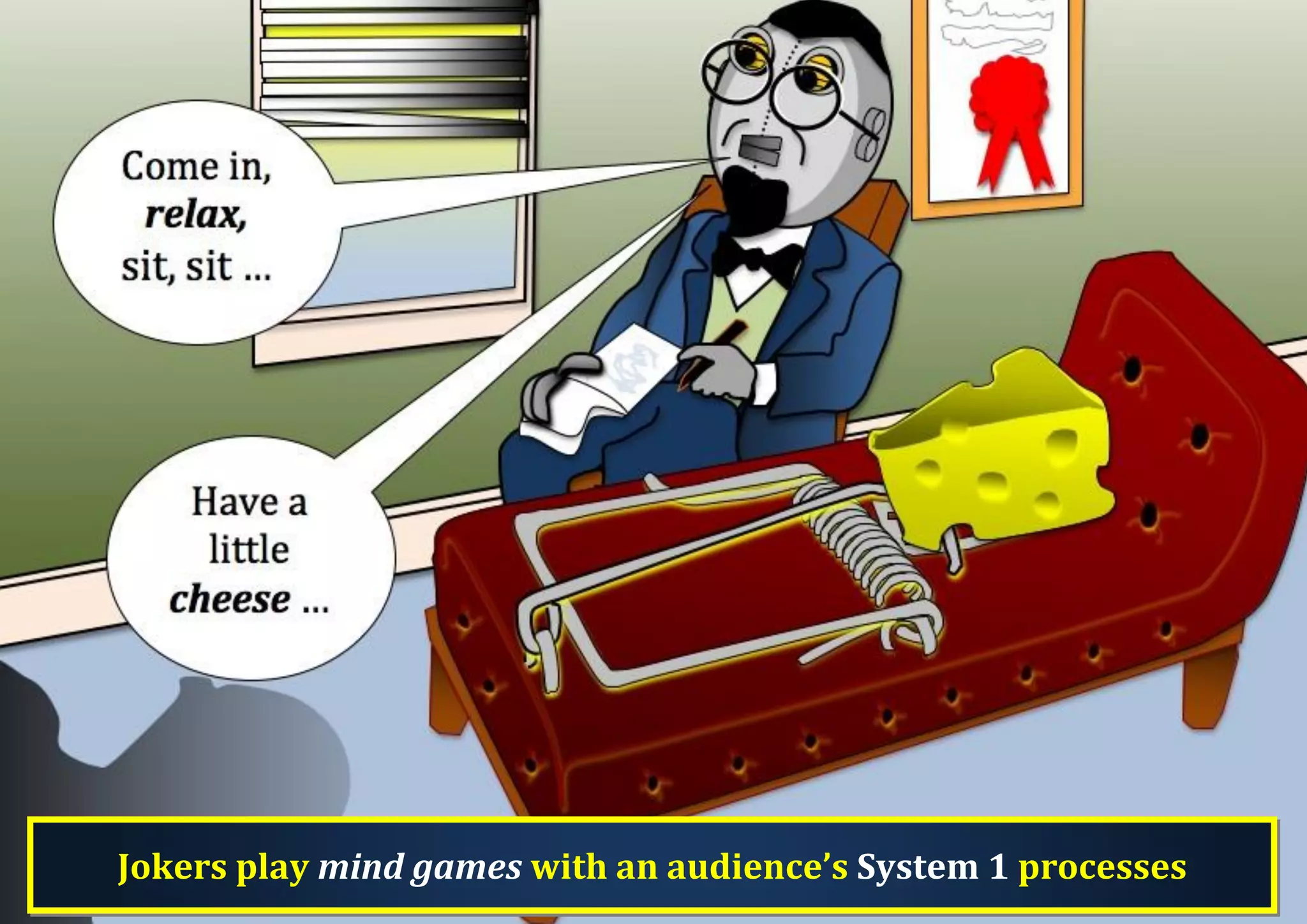Jokers play mind games with an audience’s System 1 processes 