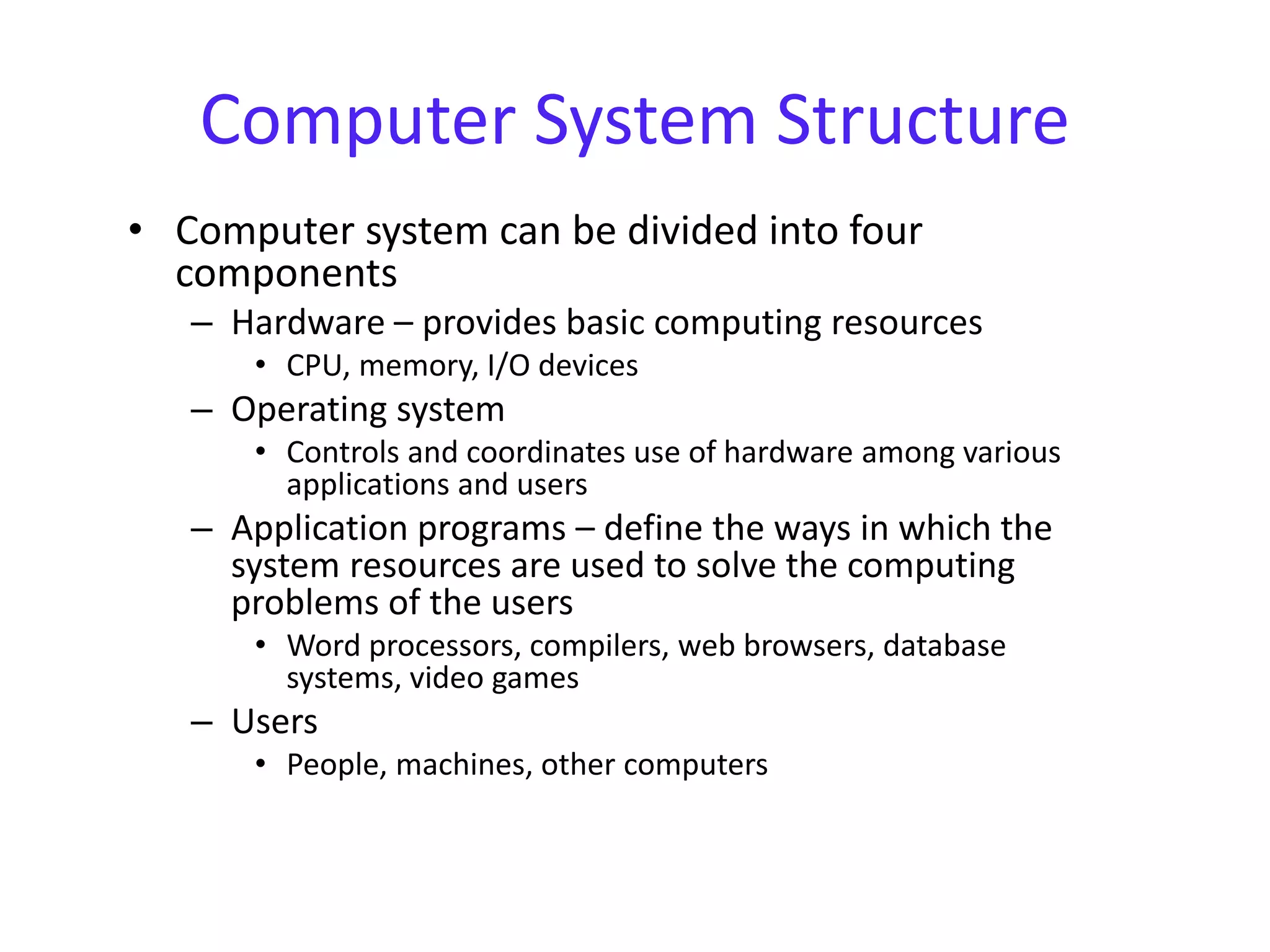 Lecture 1 introduction to Operating System | PPT