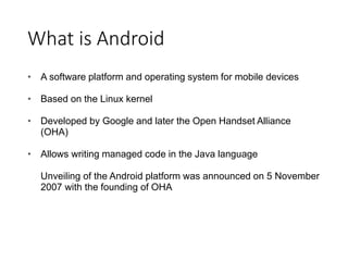 Oha Android mobile application development mobile application development | PPT