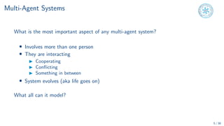 Foundations of AI Multi Agent Systems Course | PDF