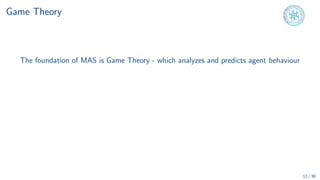 Foundations of AI Multi Agent Systems Course | PDF