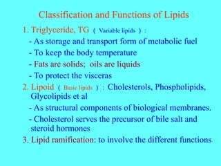 Triglyceride Classification LECTURE1 INTRODUCTION LM.ppt for medical college login info on your way ...