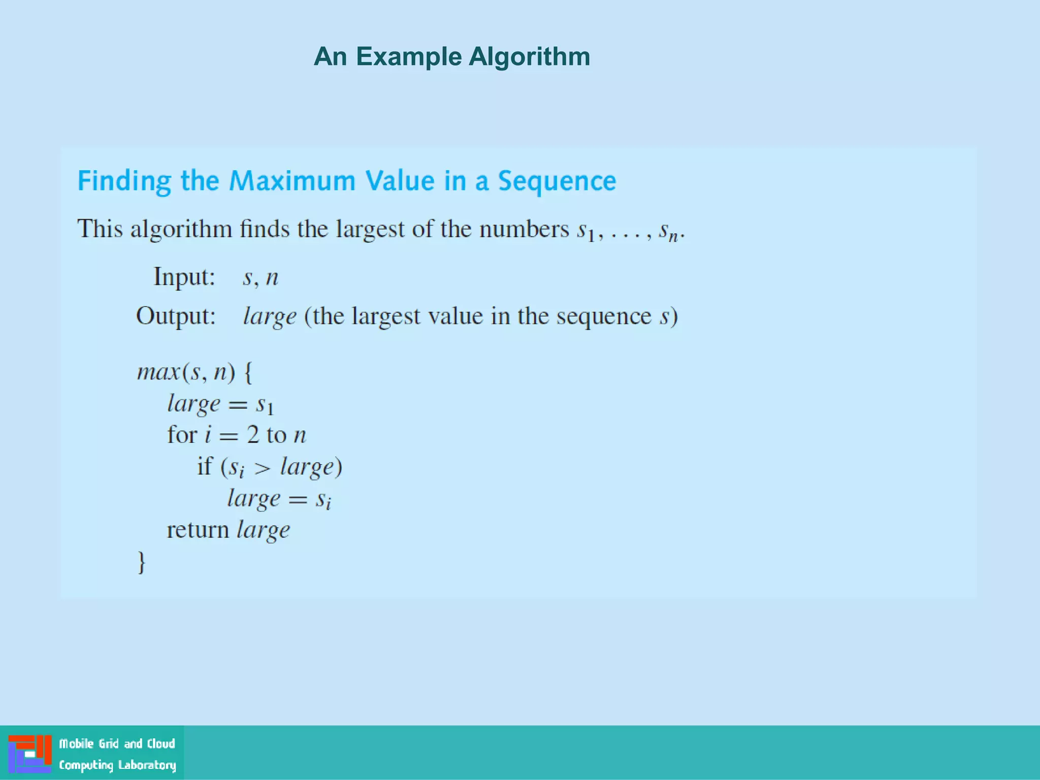 An Example Algorithm
 