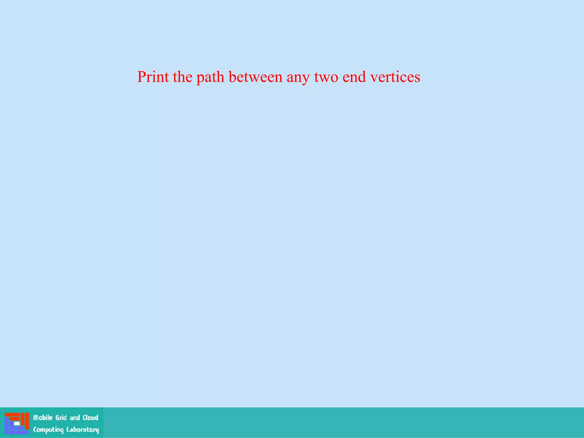 Print the path between any two end vertices
 