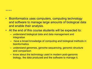Lecture 1 Introduction to Bioinformatics BCH 433.ppt