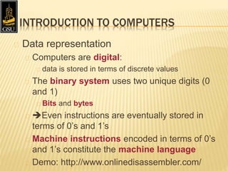 Lecture 1 introduction to_computersb(2) | PPTX