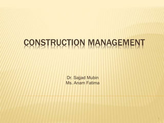 introduction to construction management | PPTX
