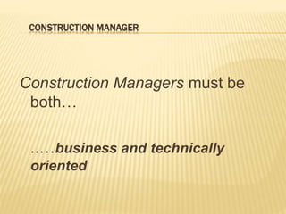 introduction to construction management | PPTX