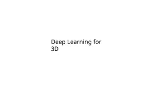 Deep Learning for
3D
 